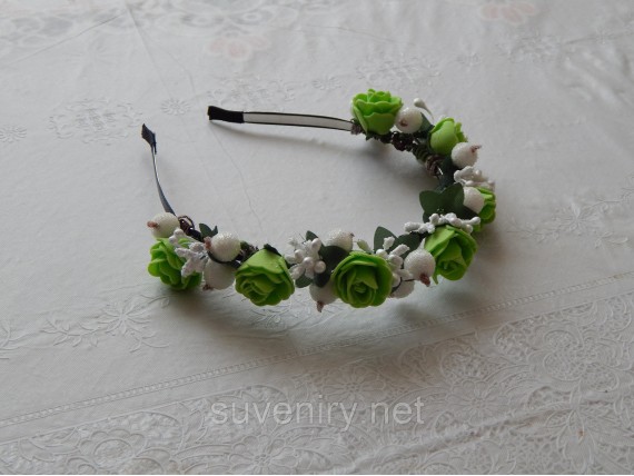 Обруч на голову с розами