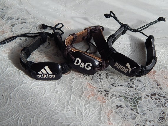 Модные кожаные браслеты adidas, nike, puma