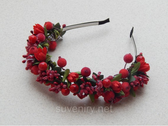 Обруч веночек с цветами