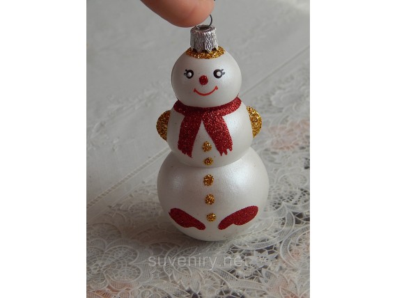 Елочная новогодняя игрушка снеговик