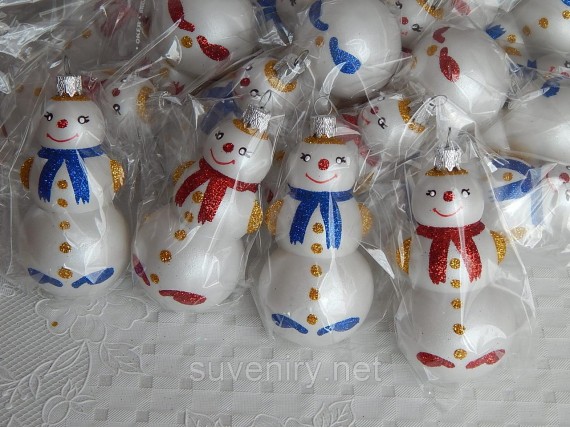 Елочная новогодняя игрушка снеговик