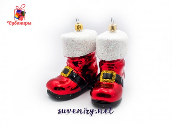 Елочная красивая новогодняя игрушка новогодний сапожок