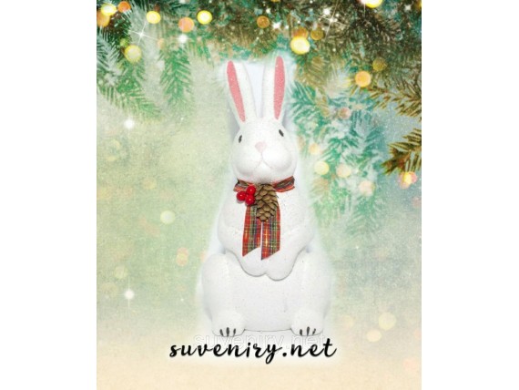 Новогодний Зайчик под елочку 29 см