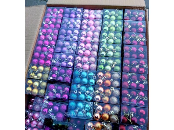 Новогодние шары на елку 2.5см 3в1 много разных цветов