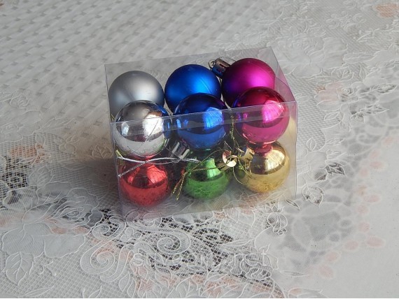 Новогодние шары на елку 4см разные цвета