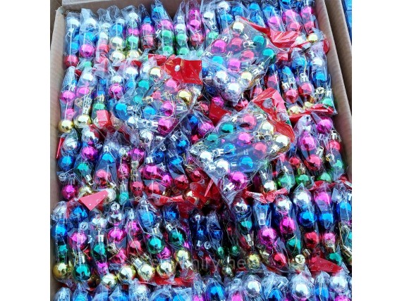 Новогодние шары на елку 2.5см  разные цвета