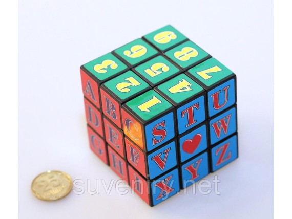 Детская развивающая игрушка Кубик-рубик с буквами и цыфрами