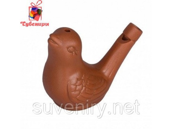 Детская глиняная свистулька пташечка