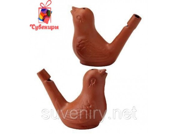 Детская глиняная свистулька пташечка