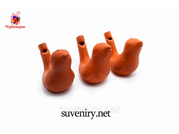 Детская глиняная свистулька пташечка