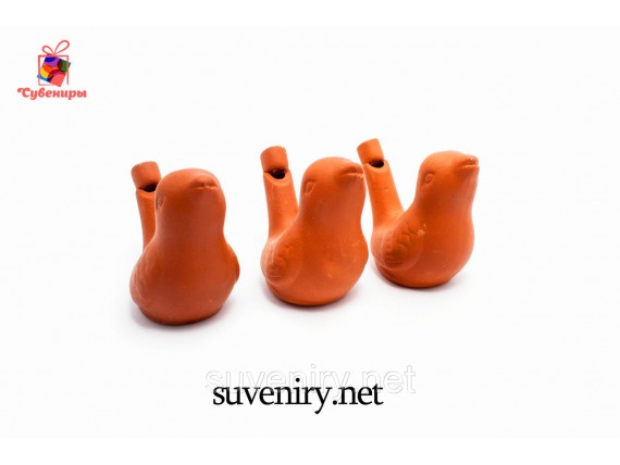 Детская глиняная свистулька пташечка