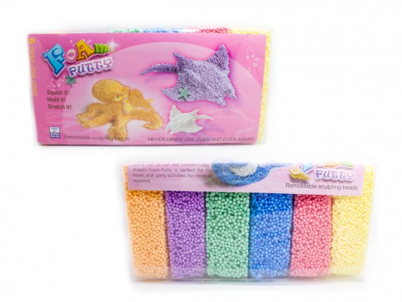 Пластилин шариковый детский Foam Putty