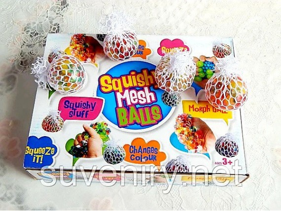 Антистресс лизун маленький в белой сетке