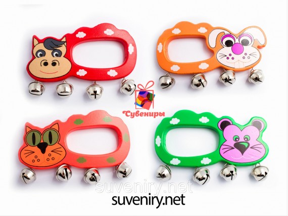 Детские деревянные погремушки бубенцы