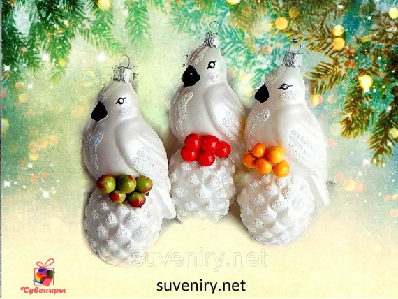 Елочная красивая новогодняя игрушка фигурка снегирь