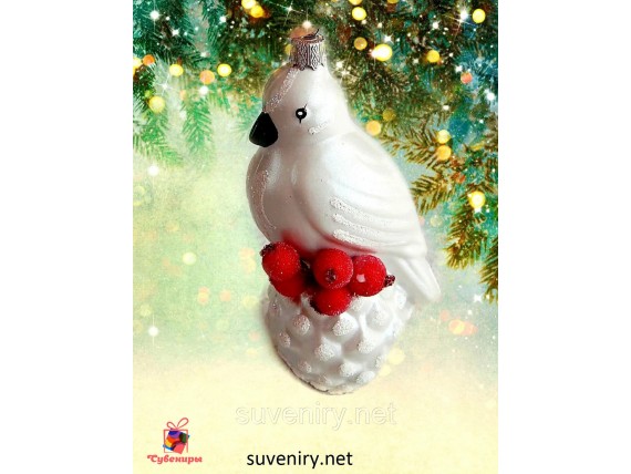 Елочная красивая новогодняя игрушка фигурка снегирь