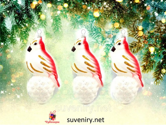 Елочная красивая новогодняя игрушка фигурка снегирь