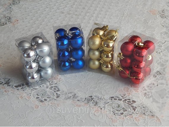 Новогодние шары на елку 3см  разные цвета