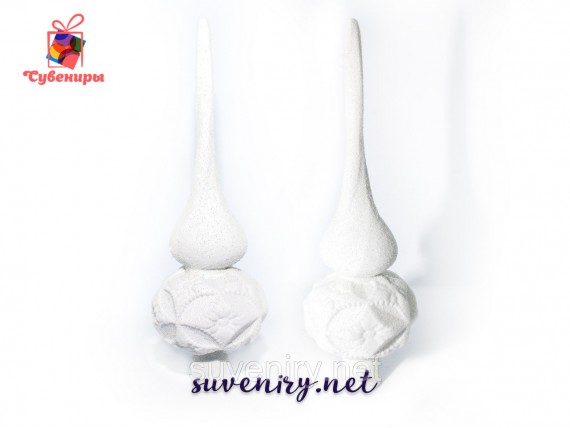 Красивая бархатная верхушка на елку украшенная блестками