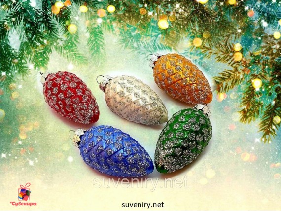 Елочные украшения новогодняя шишка
