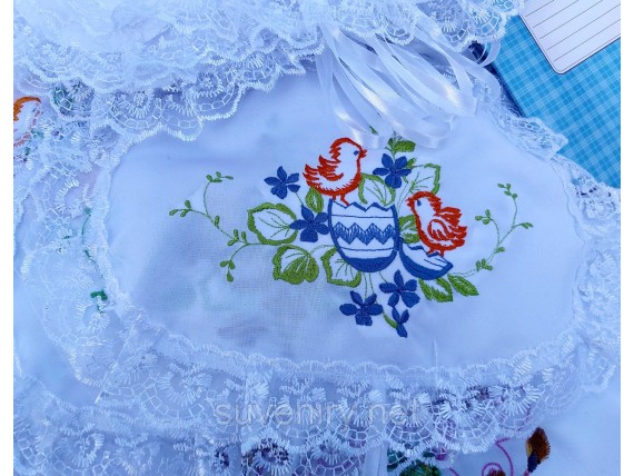 Великодні вишиті серветки на дитячий кошик різні узори