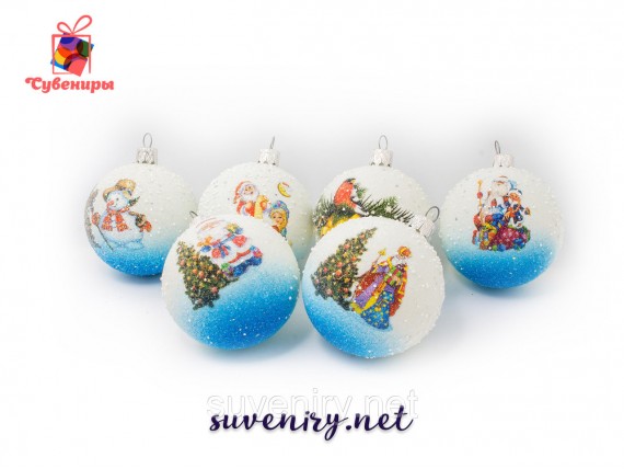 Новогодние шары на елку 6 см