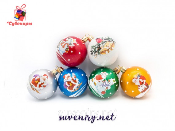 Новогодние шары на елку 6 см
