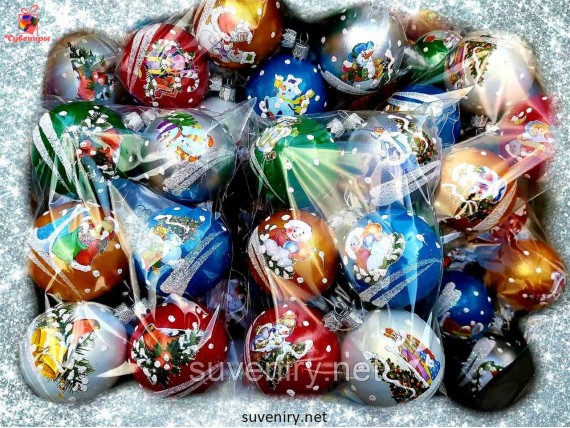 Новогодние шары на елку 6 см