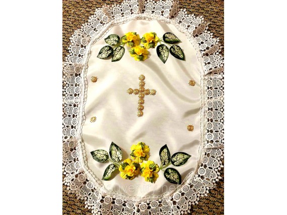 Праздничная шикарная салфетка на пасхальную корзину