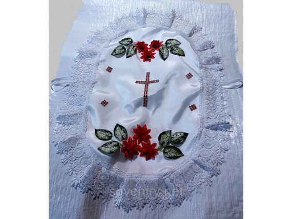 Праздничная шикарная салфетка на пасхальную корзину