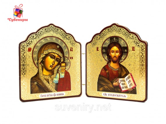 Деревянная икона с Ликами Святых большая