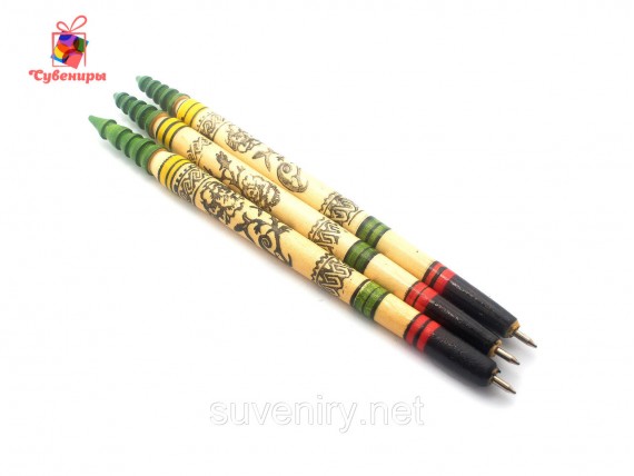 Сувенирная деревянная ручка с узором