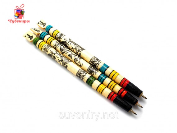 Сувенирная деревянная ручка с узором