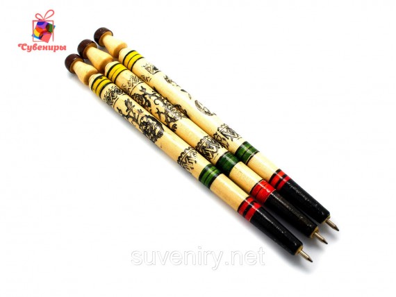 Сувенирная деревянная ручка с узором