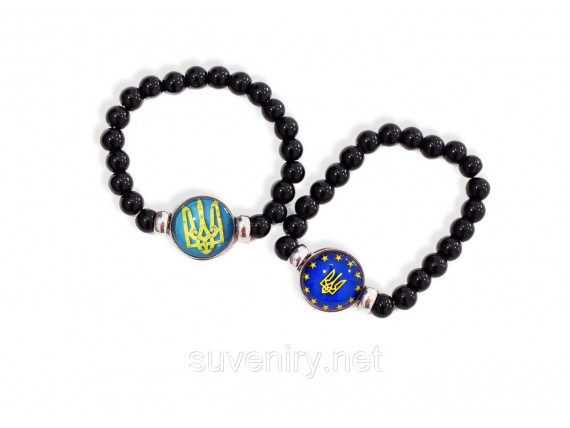 Браслеты светящие на руку из камня с Гербом Украины