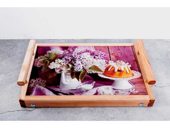 Деревянный столик - поднос для завтрака