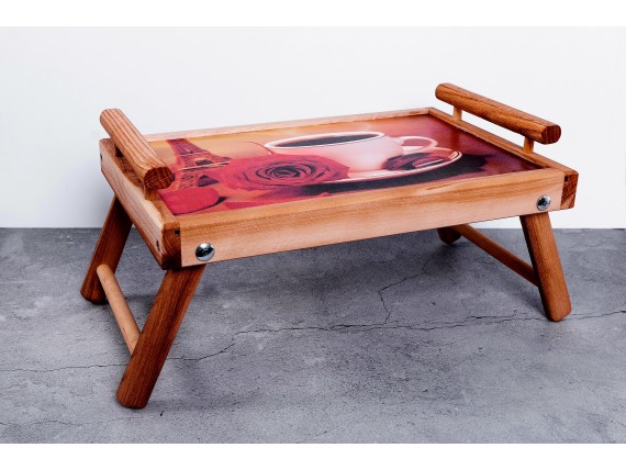 Деревянный столик - поднос для завтрака