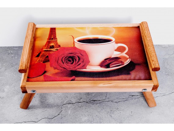 Деревянный столик - поднос для завтрака