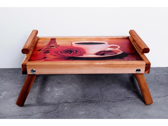 Деревянный столик - поднос для завтрака