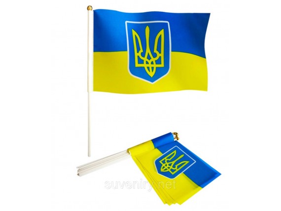 Украинский флаг в машину 14 см * 21 см