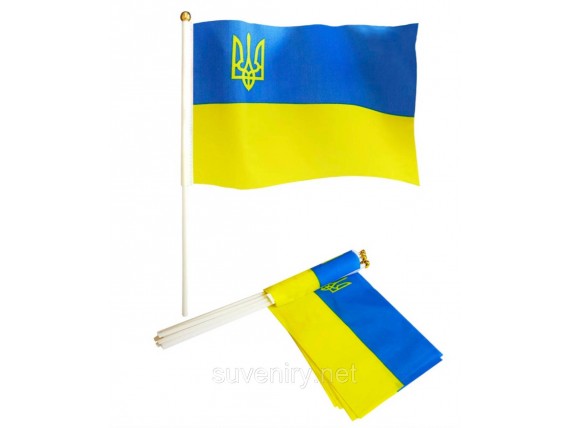 Украинский флаг в машину 14 см * 21 см