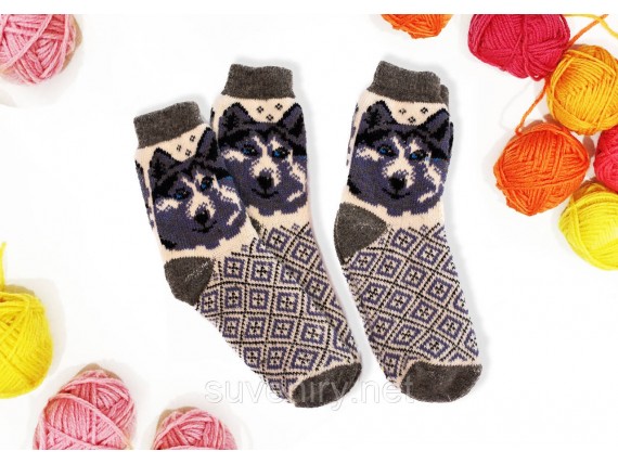 Мужские ангоровые шерстяные носки