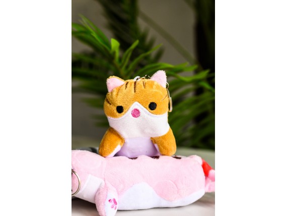 Мягкая игрушка брелок Кот батон разные цвета 12шт/уп