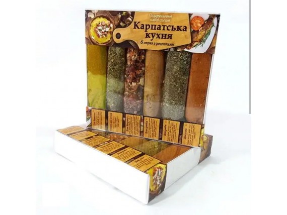 Подарочный набор специй Карпатская кухня 6 блюд с рецептами